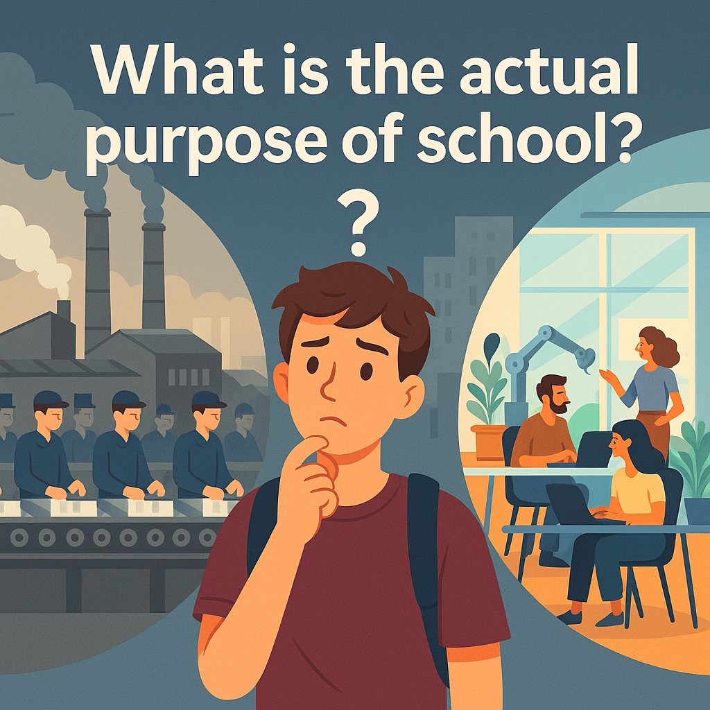 Confused learner between Industrial Age work and future work – What is the actual purpose of school?